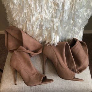 Forbidden - Peep Toe Thigh Boots